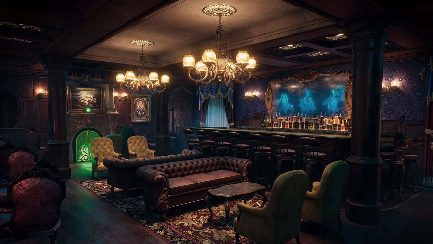 Artist Rendering of the Haunted Mansion Parlor.