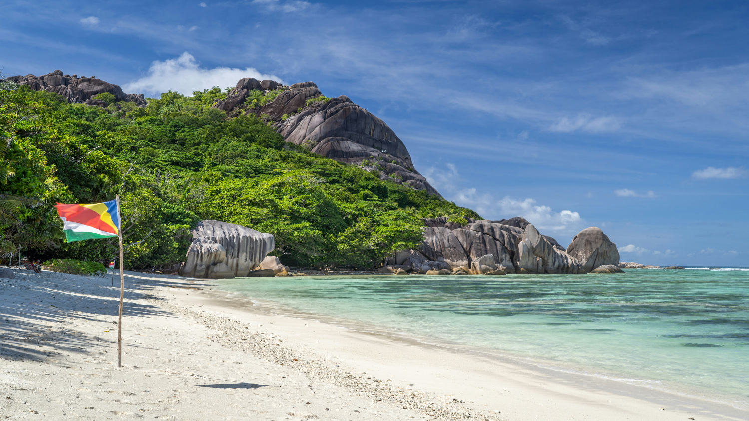 The idyllic waters of Seychelles.