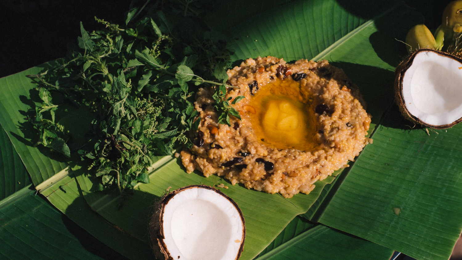 Sweet rice cooked with jaggery, milk, and fragrant spices.