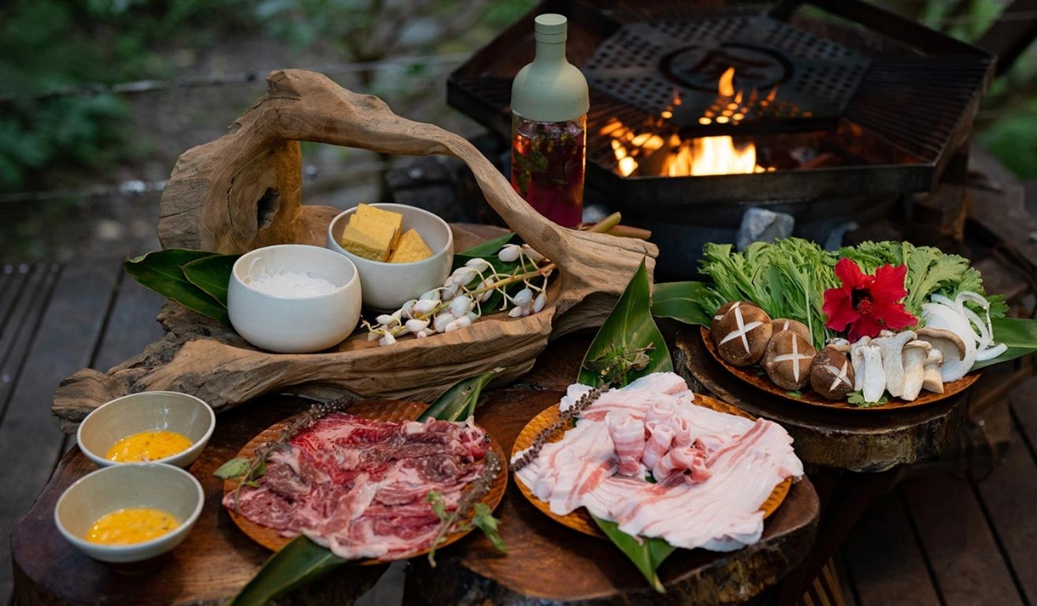 Agu pork shabu-shabu and Okinawa soba at Treeful Treehouse.