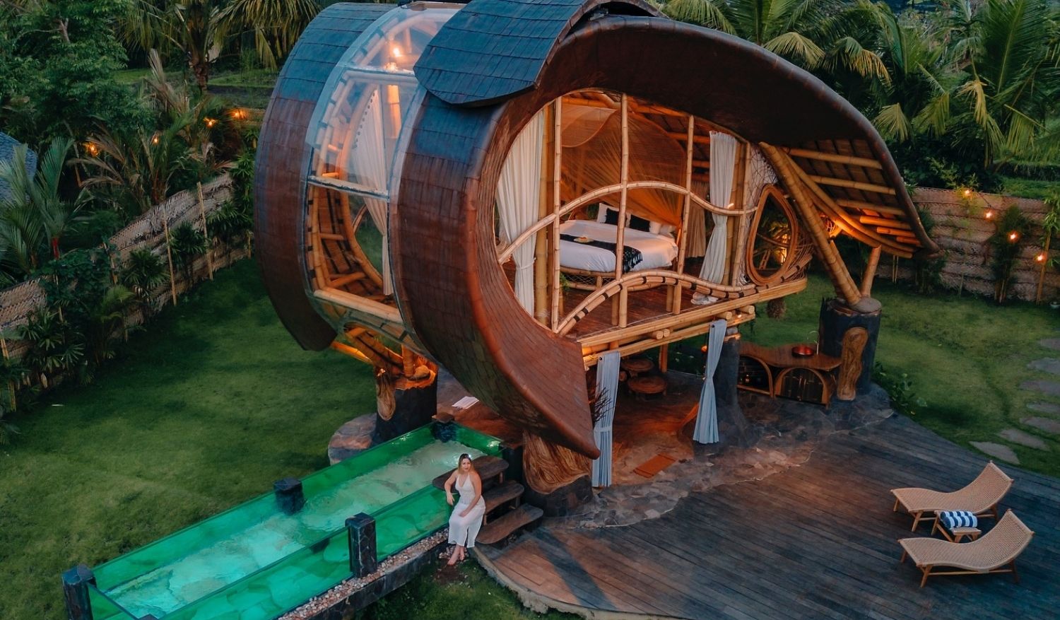 The Bali Bamboo House comes with its own mini pool.