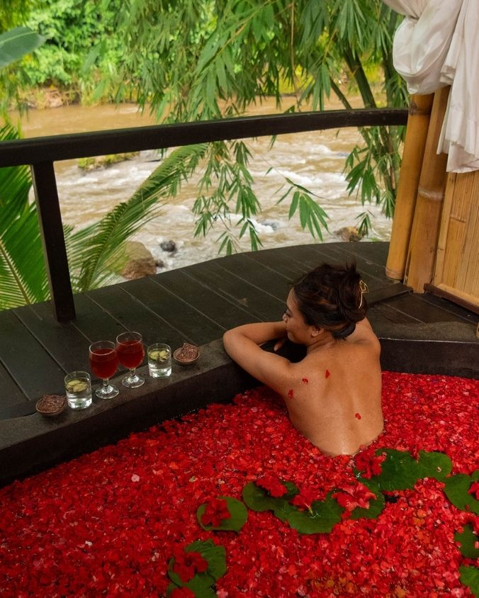 The Balinese remote wellness retreat offers a spa experience next to the tranquil Ayung River.