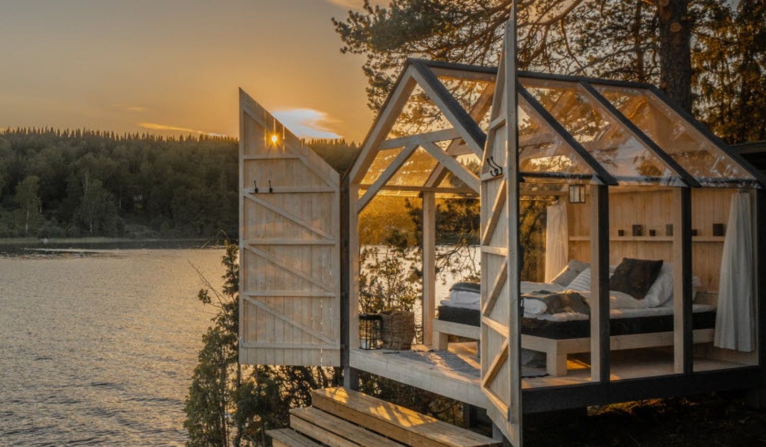 The Glass Cabin is buried deep in the Swedish wilderness.
