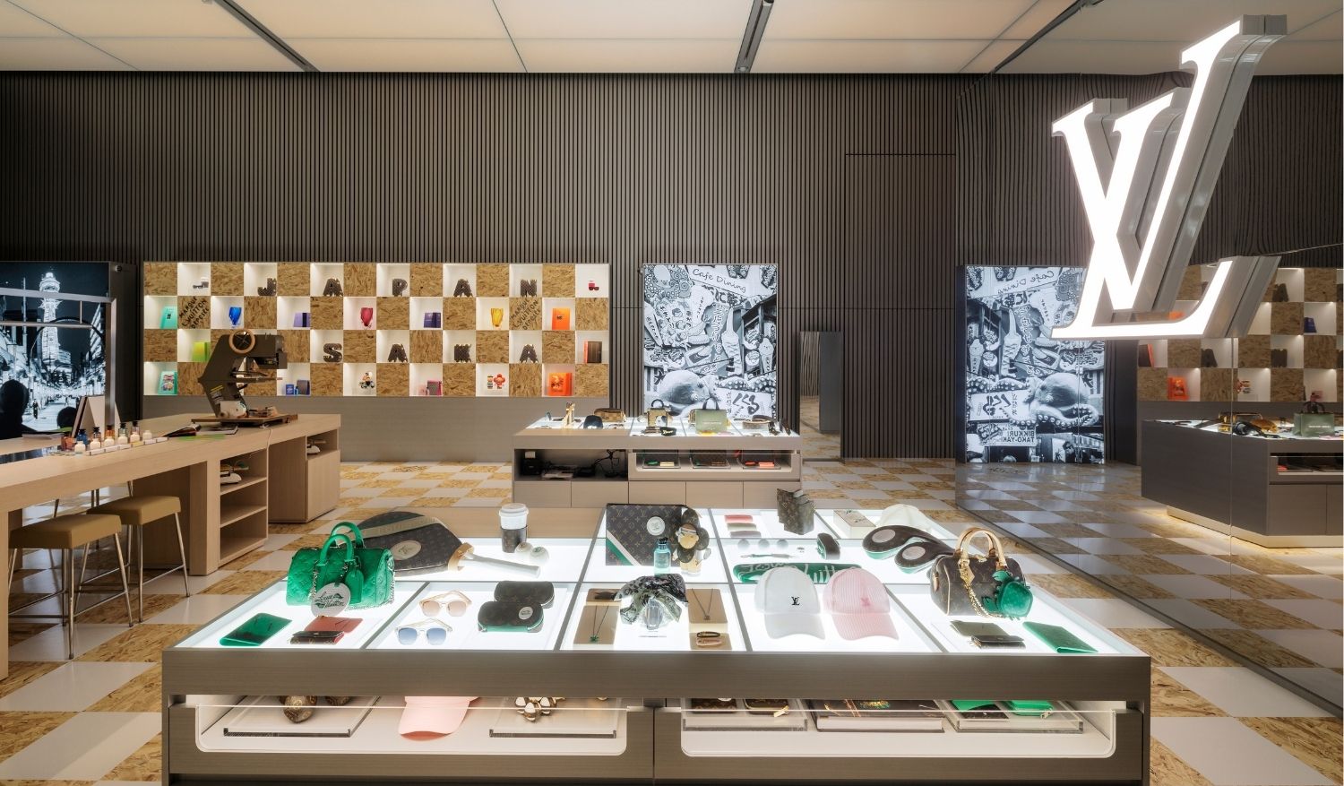 The gift store at Louis Vuitton's exhibition.