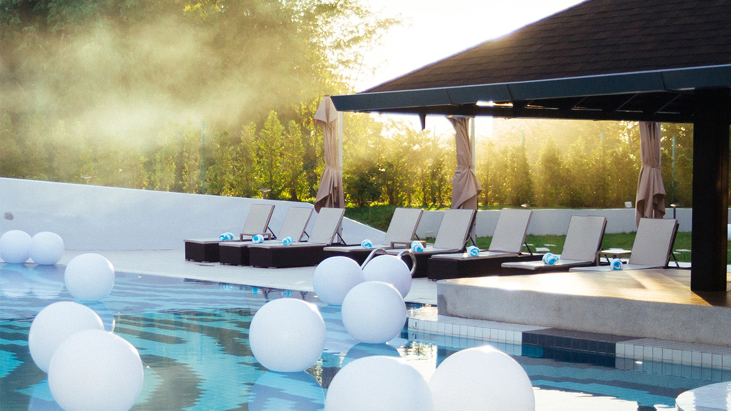 Poolside sun lounger.