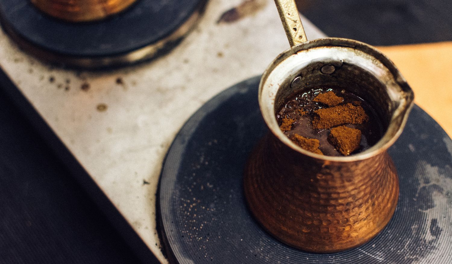 How Turkish coffee is typically made in Ibrik, Turkiye.